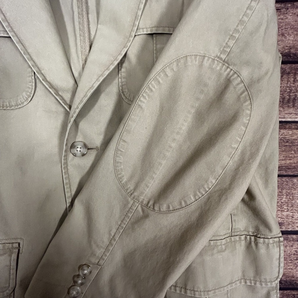 VINTAGE LL Bean Men Jacket 44R Brown Blazer Field Safari Utility Elbow Patches - Picture 5 of 11